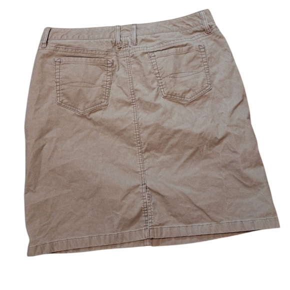 L.L. BEAN Corduroy Pencil Skirt Oatmeal Beige Ladies Plus Size 16 Natural Basic - Picture 2 of 3